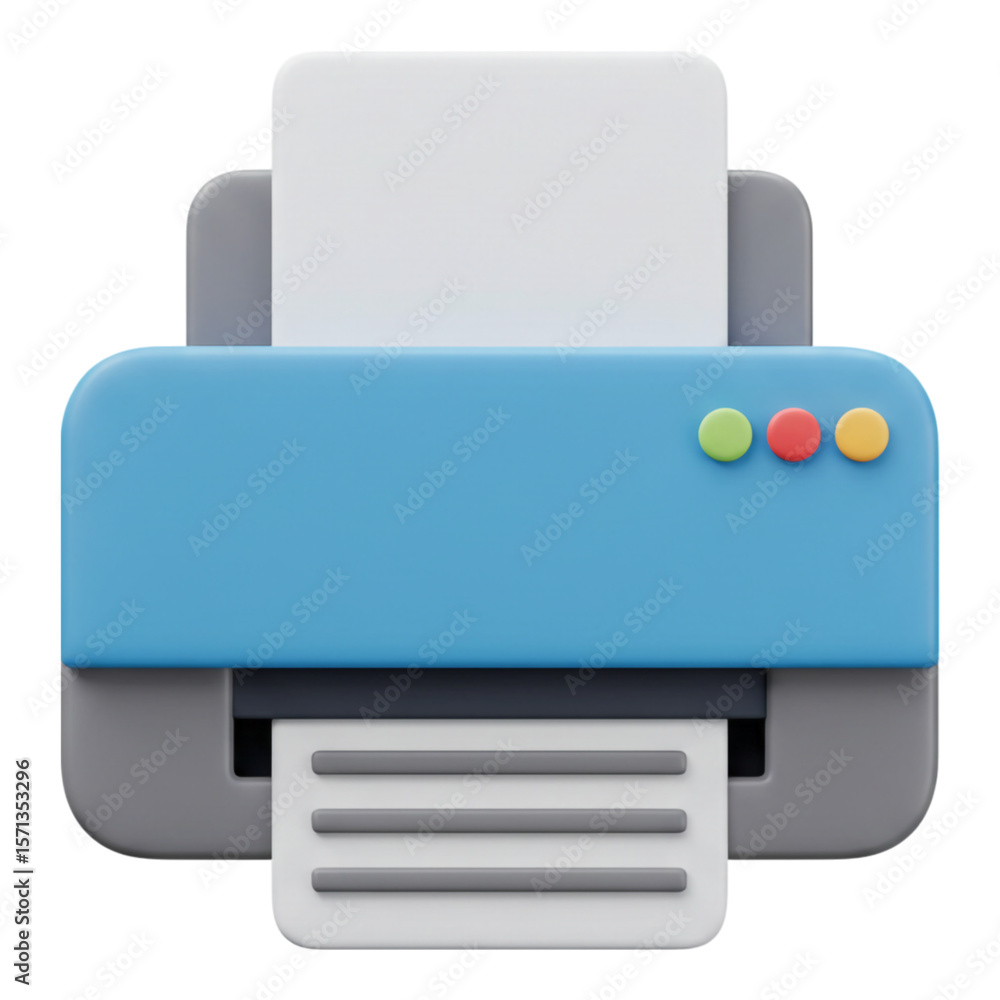 Aufkleber modern 3d printer icon with paper and buttons isolated on transparent background