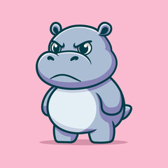 Cute Hippopotamus Cartoon Vector Art, Illustration and Graphic