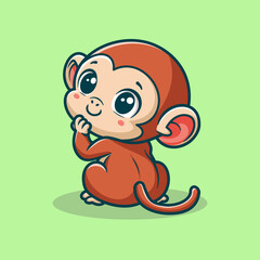 Cute Monkey Cartoon Vector Art, Illustration and Graphic