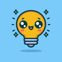 Fototapeta premium Cute Lamp Cartoon Vector Art, Illustration and Graphic
