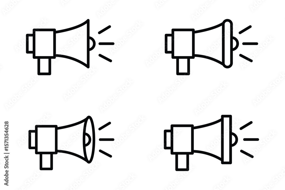Poster megaphone icon. loudspeaker vector set. announcement sign. marketing megaphone sign. speaker volume 
