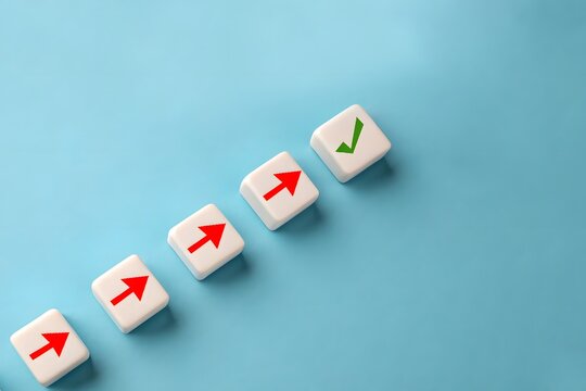 Reaching a milestone. Successfully completing a mission and checkpoint concept.