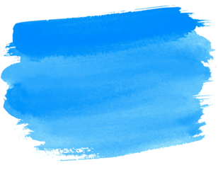 light blue brush isolated on transparent background blue watercolor,png .