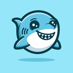 Cute Shark Cartoon Vector Art, Illustration and Graphic