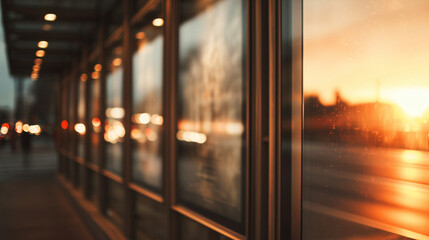 夕暮れガラス反射と都会のボケライト・ストリートフォト