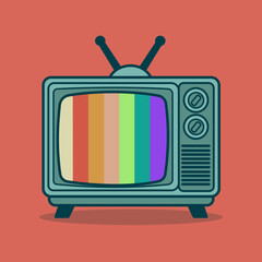 Retro Television Cartoon Vector Art, Illustration and Graphic