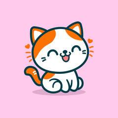 Cute Cat Cartoon Vector Art, Illustration and Graphic