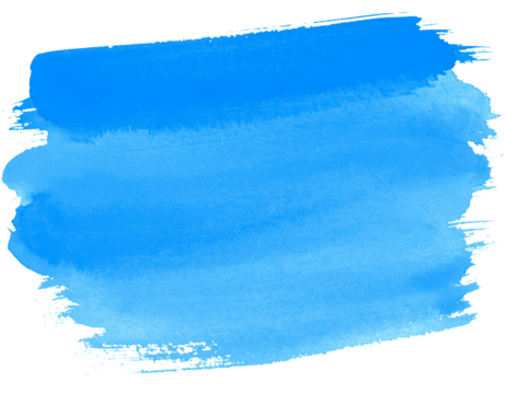 light blue brush isolated on transparent background blue watercolor,png .