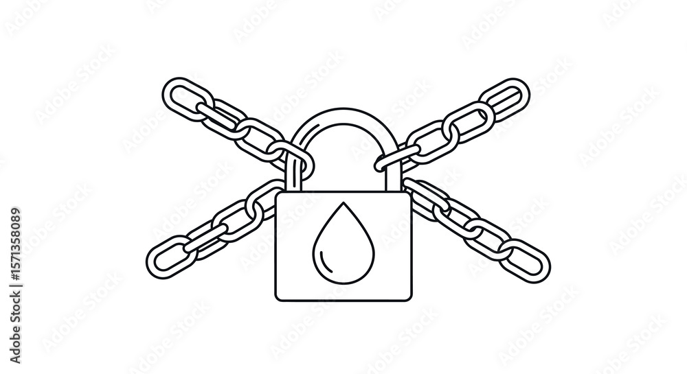 Aufkleber security concept vector illustration with lock and chains in line style for protection design