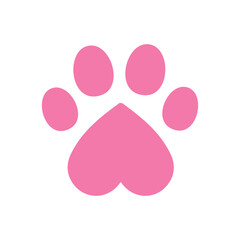 Cute cat, dog paw print. Black, white cutie cat paw black and white colors. Sticker, wall art, background, kids room decoration. Paw ,trail, pet, step, footprint