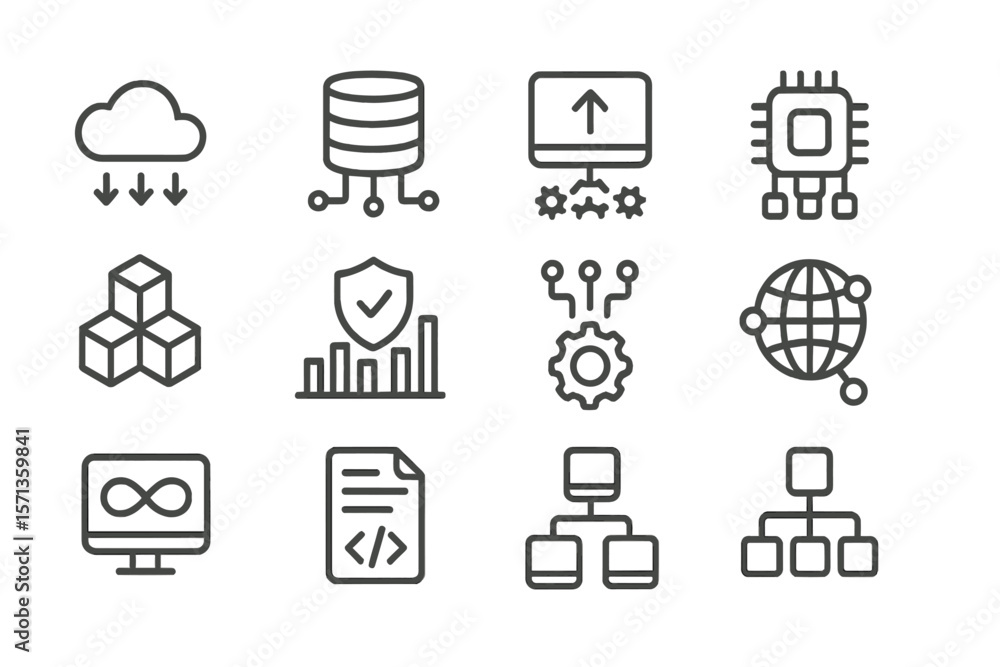 Poster cloud computing and data technology vector illustration for design and print