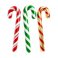 Red green gold striped candy canes image