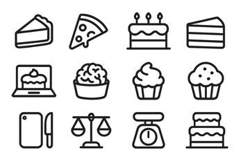 Bakery and dessert icon set vector illustration for menu design and food projects