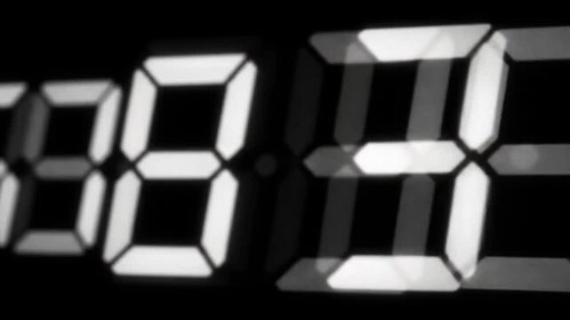 Floating Digital Clock Numbers Changing