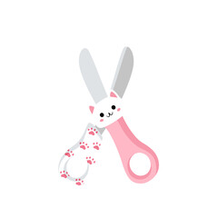 Cute Cat Kids Scissors. Vector Illustration