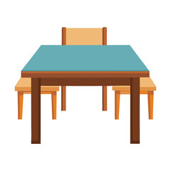 Modern Dining Table Vector Illustration