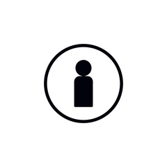 Minimalist user icon or profile avatar symbol vectors silhouette of a person inside a circular border, ideal for apps, web interfaces, and social media profiles