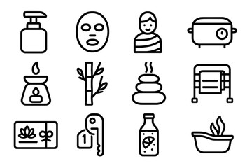 Spa and wellness icons vector illustration for relaxation and beauty design