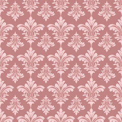 Damask seamless  pink red floral background pattern, vintage and luxury, vector illustration for textile, wall paper, curtains, bedding, cushion cover, upholstery fabric, rug, scarf, wrapping