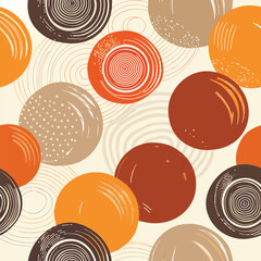 Abstract composition featuring a seamless pattern of layered organic shapes in warm earth tones suitable for diverse design applications