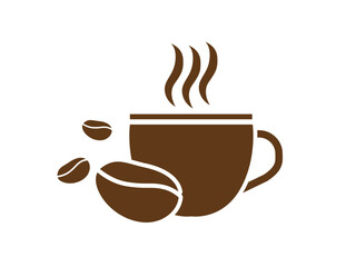 coffee cup logo in silhouette style, coffee cup silhouette