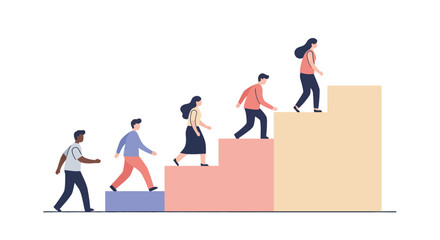 Team collaboration concept in business growth vector illustration for design and print