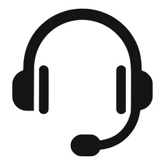 Headset with Microphone Vector Icon