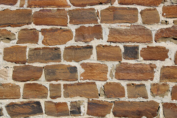 Stone antique old wall as a background or texture. Vintage background of a fortress wall in loft...