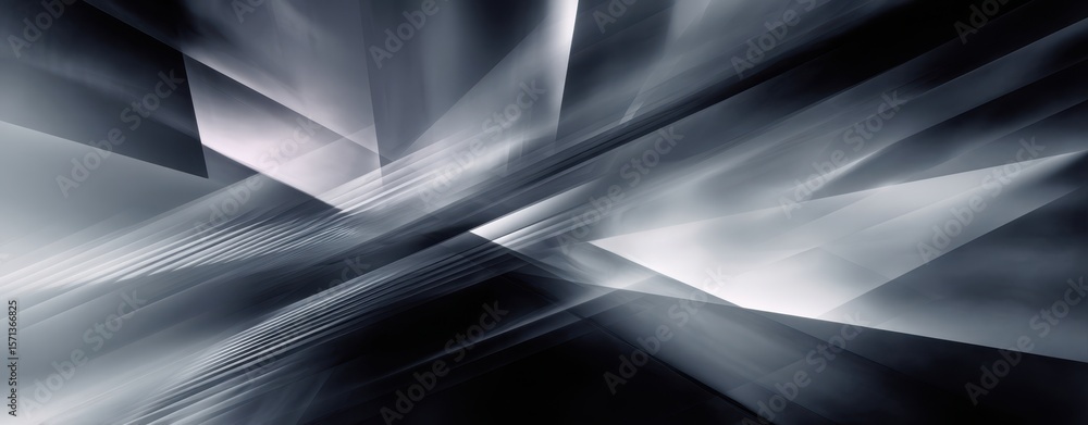 Poster the dynamic interplay of light and shadows in an abstract composition.