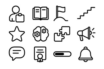 Business and education icons vector illustration for design projects