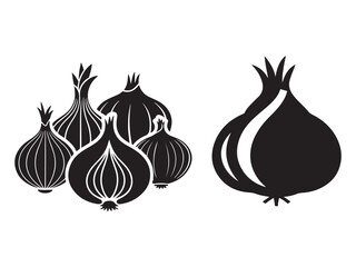 Onion vector icon set design on a white background