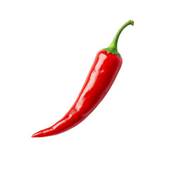 Shiny red chili pepper isolated spicy food