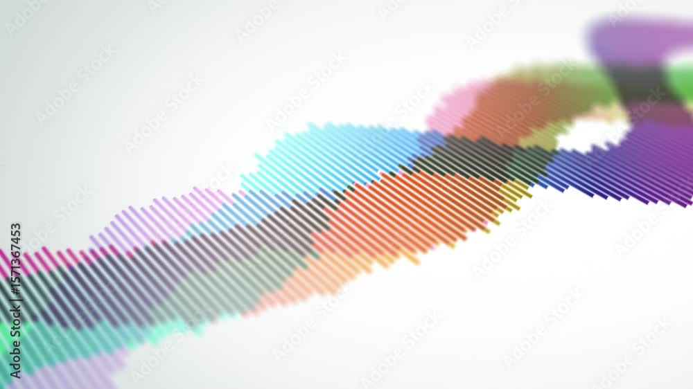 Aufkleber sound waves pulsing in time of music on white background. abstract concept of sound engineering, dig