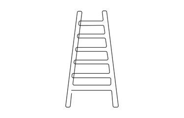 Ladder continuous one line drawing vector illustration. Pro vector, Set of stepladder, steps, construction ladder one line art, Single line drawing of repair, professional, hand, people, concept. 
