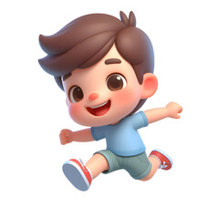  cartoon kid jumping with joy transparent background
