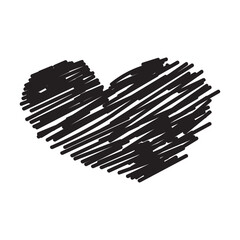Hand-drawn scribble heart illustrations on transparent background.