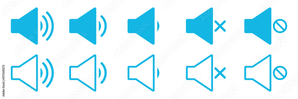 Poster speaker icon simple flat icon vector symbol. speaker sound icon with audio wave lines. speaker with 