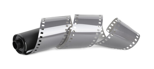 Roll of photographic film isolated on white