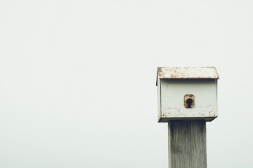 Mailbox Standing beside Wooden Fence Post