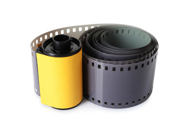 Roll of photographic film isolated on white
