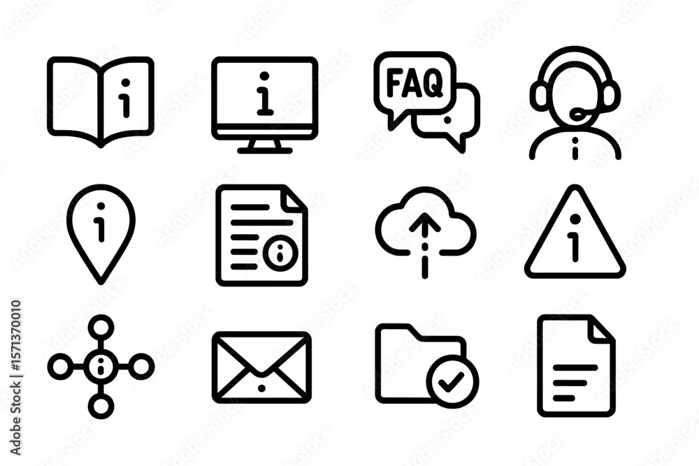 Fototapete Information and support icons vector illustration for web and print design