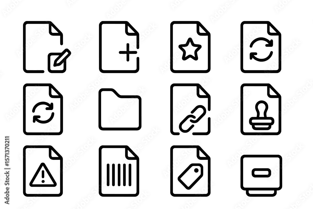Poster minimalistic file and document icon set vector illustration for digital design and ui/ux projects