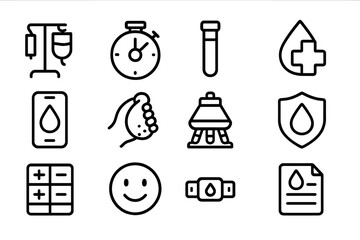 Medical equipment and healthy lifestyle vector illustration in minimalist design for digital interfaces