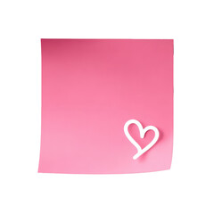 Heartfelt Message: A simple pink sticky note adorned with a delicate heart symbol, perfect for conveying a tender message.