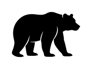 Silhouette bear vector illustration. Black bear.