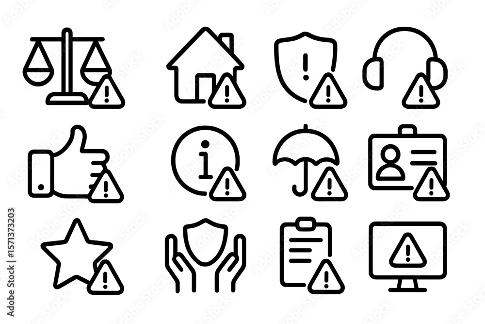 Poster safety and security icons vector illustration for web and app design