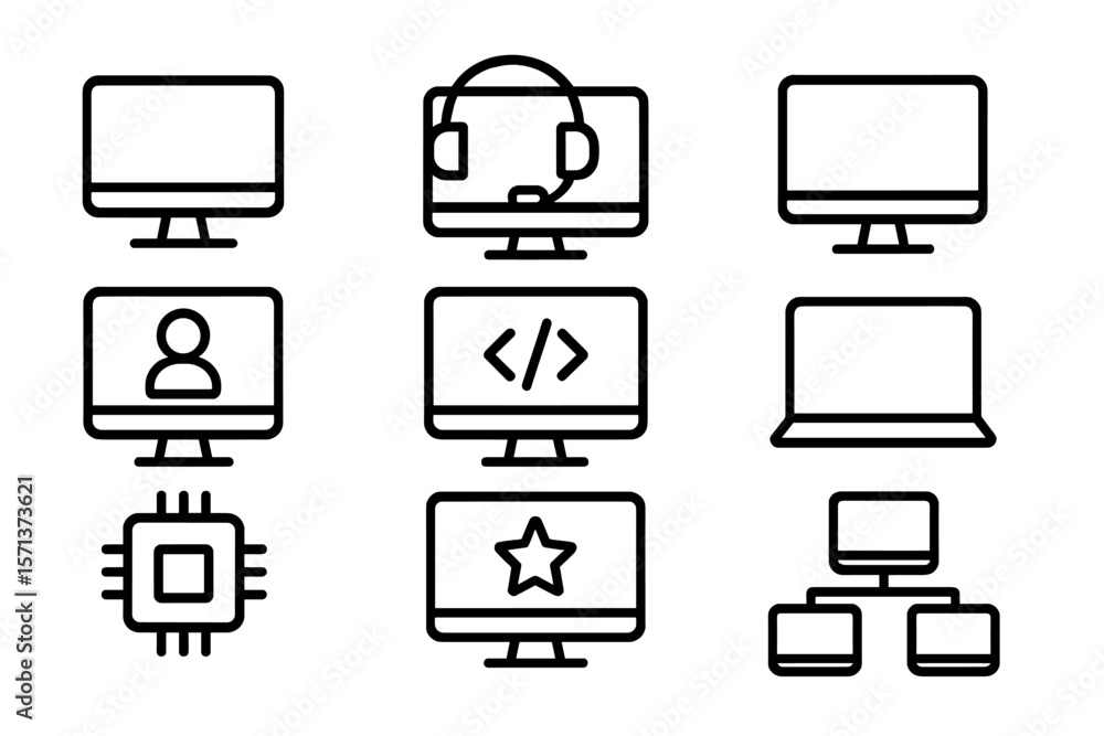 Poster technology and communication line vector illustration for digital concepts and software design