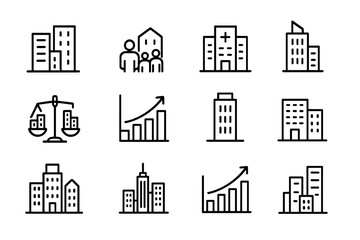 Business and healthcare icons vector illustration for design and infographics in flat style