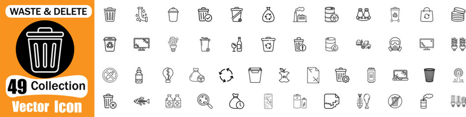Collection of 50 travel and vacation related vector icons for tourism and leisure activities