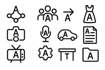 Fototapeta premium Minimalistic geometric icons vector illustration for modern design projects